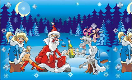 Crazy Santa Claus vector