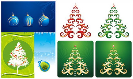 Christmas hanging ball, ribbon vector