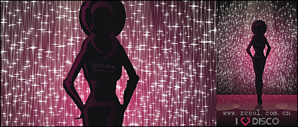 I love disco vector material-paper