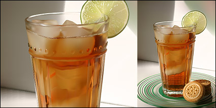 AI drawing lifelike ice lemon tea vector material