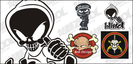 Vector material or skeleton figures