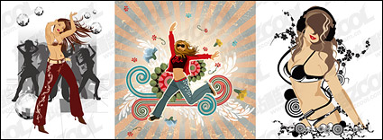 3, the women brandishing vector material