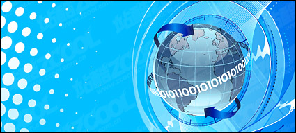 Earth science and technology theme vector illustrations material