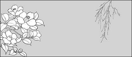 Line drawing of flowers -16