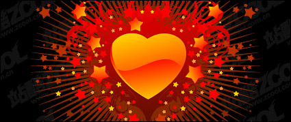 Crystal style heart-shaped pattern