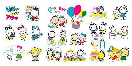 Kiki & Coco cartoon image of vector elements