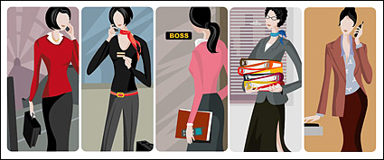 White-collar female vector material